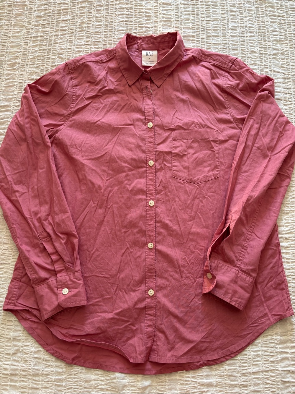 GAP Men's Button-Down Shirt in Dusty Rose Pink
